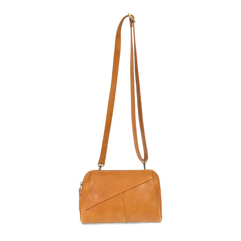 Gigi Crossbody with Woven Wristlet Strap in Honey