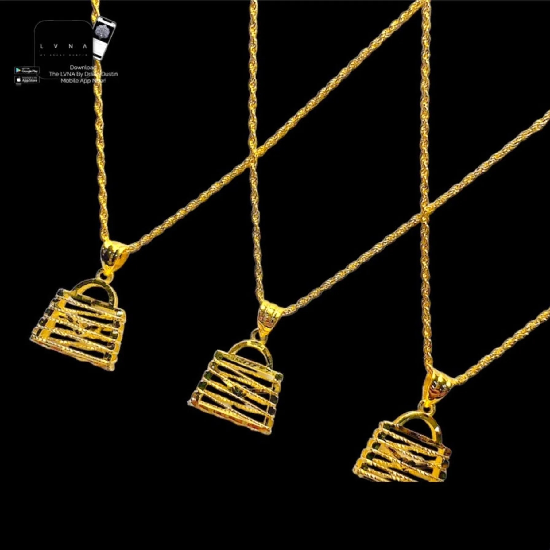 #GOLD2024 | 18K Golden Bag Necklace Rope Chain 17.5”