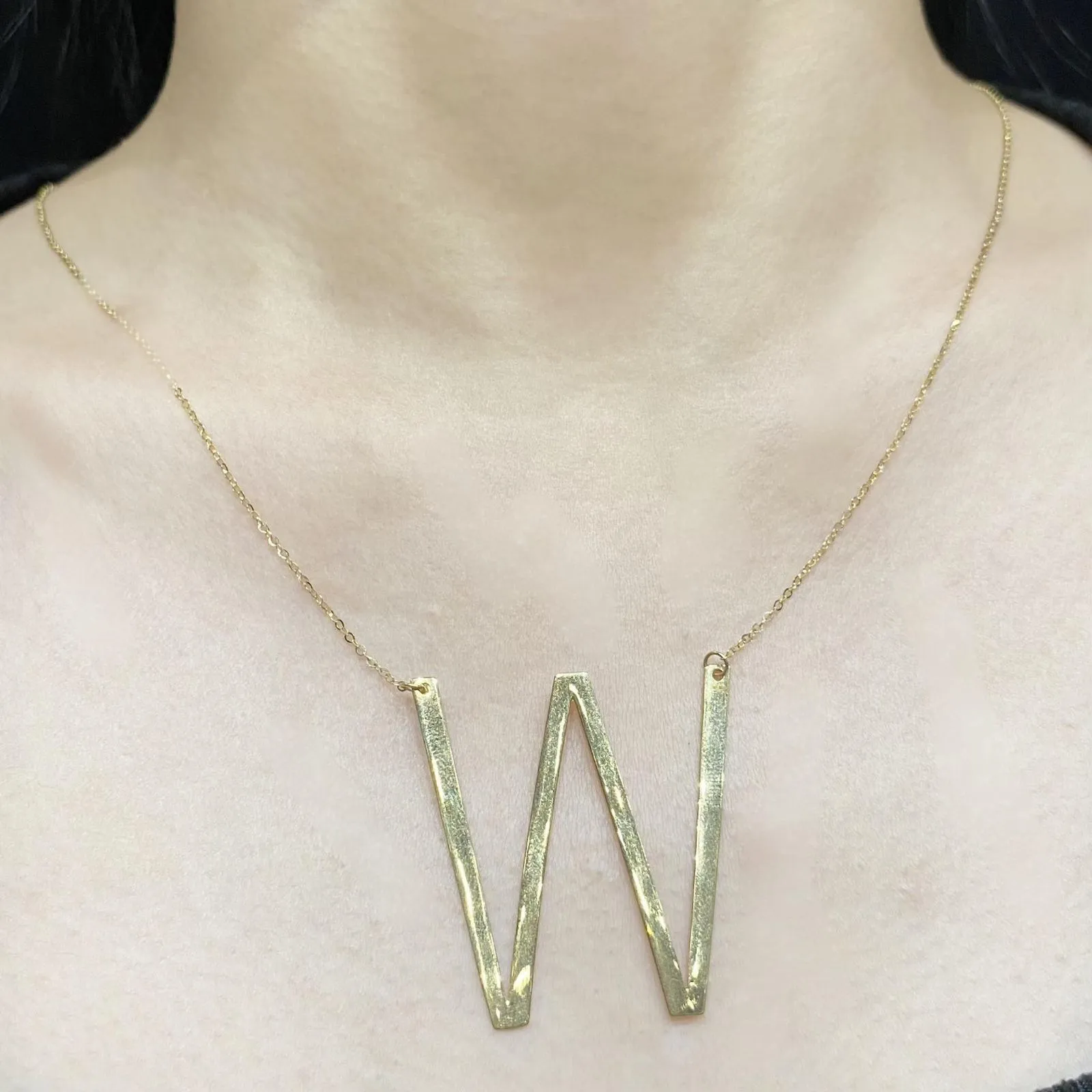 #GOLD2024 | 18K Large Golden Alphabet Letter Necklace 18kt 20”