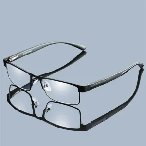 High Quality MEN Titanium alloy Eyeglasses Non spherical 12 Layer Coated lens reading glasses  1.0  1.5  2.0  2.5  3.0  3.5 4.0