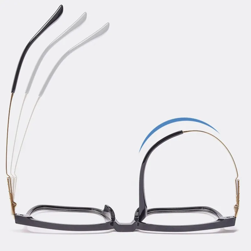 Hotochki Men's Full Rim Square Titanium Alloy Frame Eyeglasses Bv85001