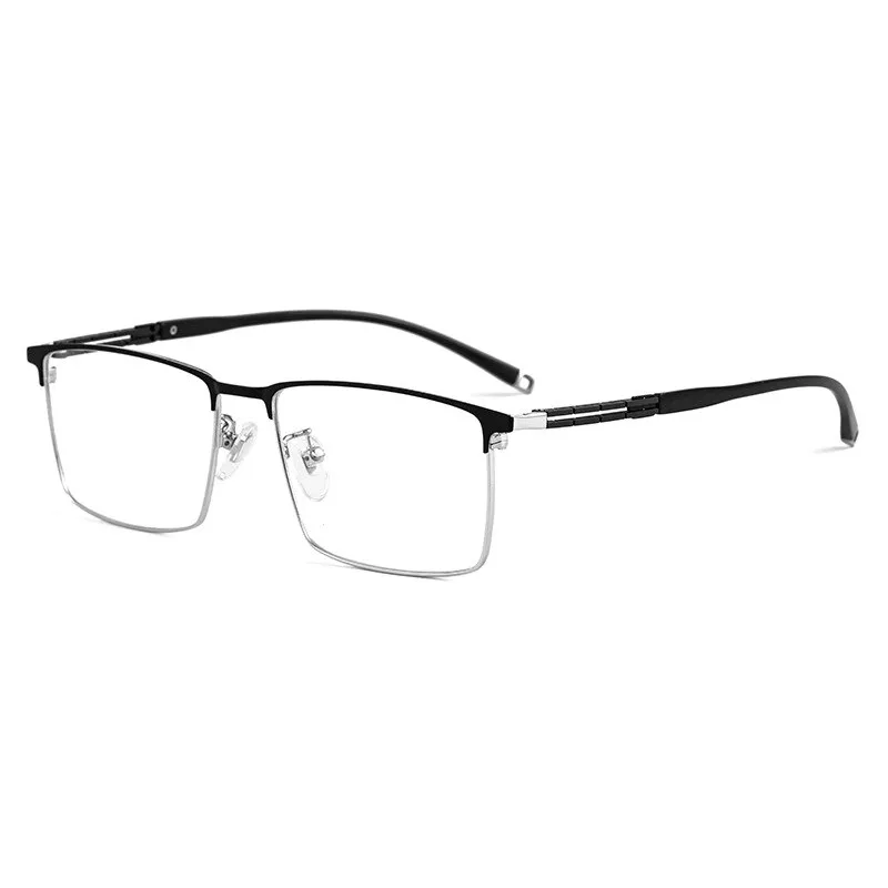 Hotochki Men's Full Rim Square Tr 90 Titanium Frame Eyeglasses T8607t