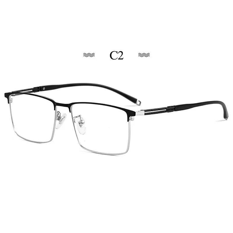 Hotochki Men's Full Rim Square Tr 90 Titanium Frame Eyeglasses T8607t