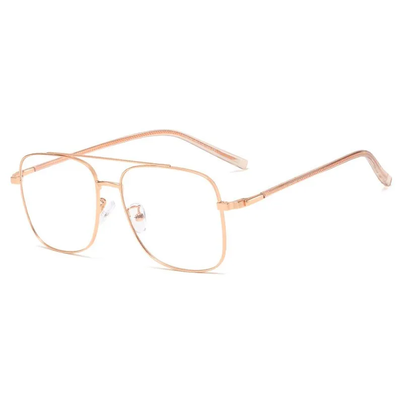 Hotony Unisex Full Rim Alloy Square Double Bridge Frame Eyeglasses 29180