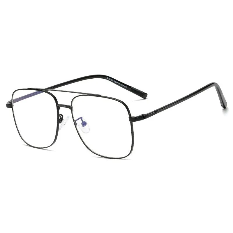 Hotony Unisex Full Rim Alloy Square Double Bridge Frame Eyeglasses 29180