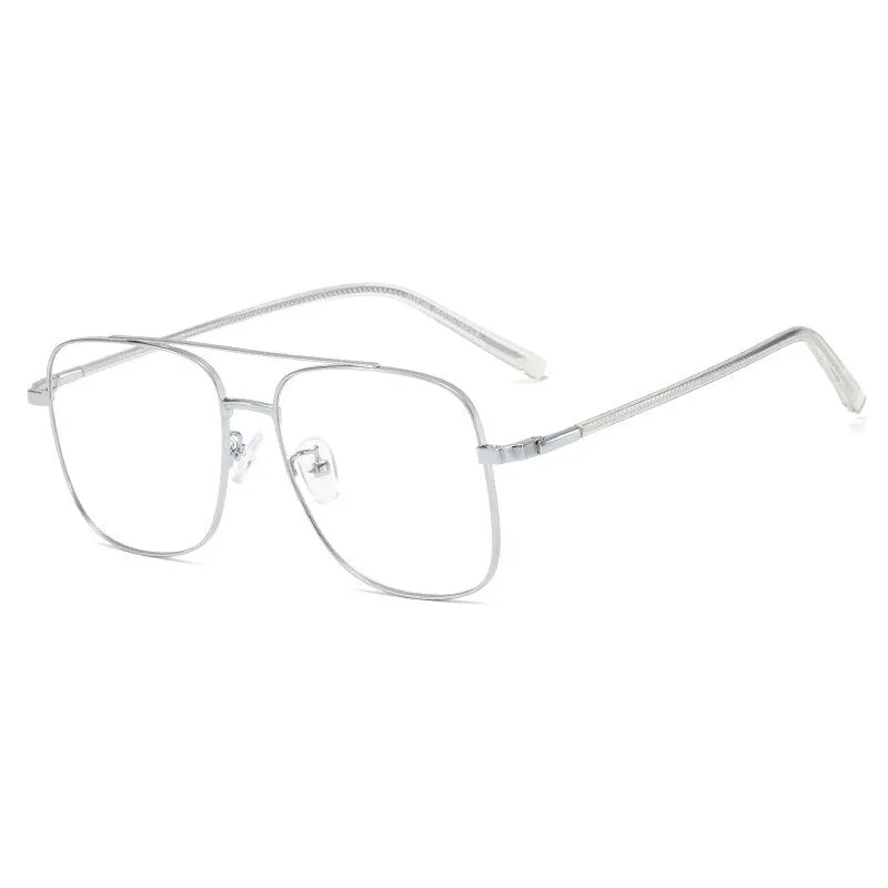 Hotony Unisex Full Rim Alloy Square Double Bridge Frame Eyeglasses 29180