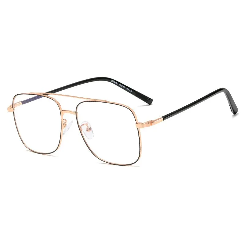 Hotony Unisex Full Rim Alloy Square Double Bridge Frame Eyeglasses 29180