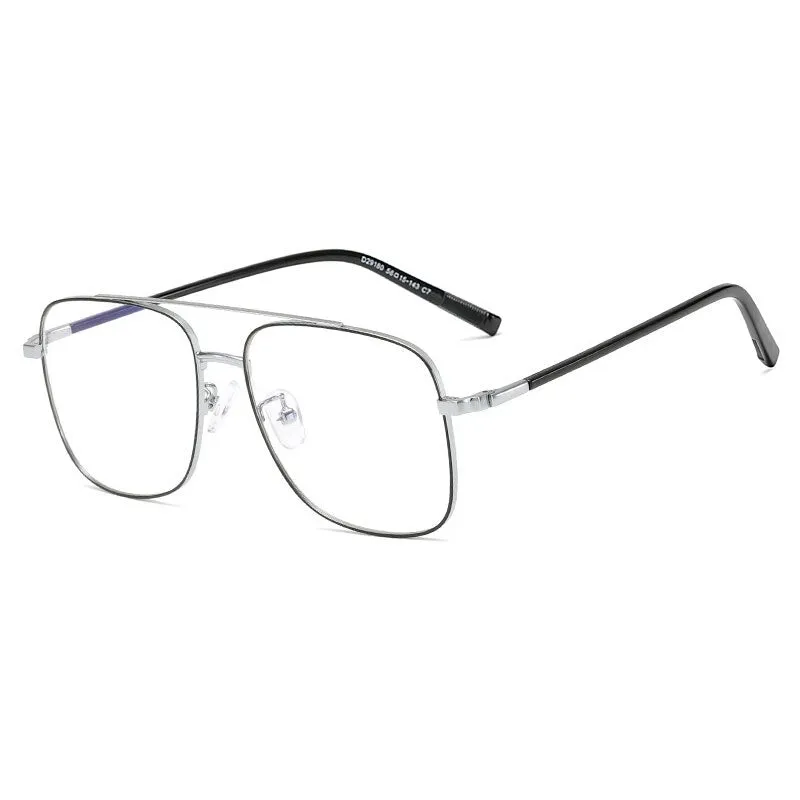 Hotony Unisex Full Rim Alloy Square Double Bridge Frame Eyeglasses 29180