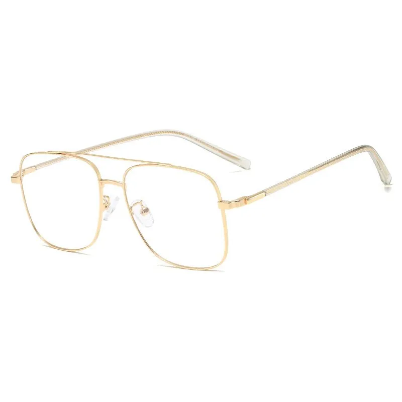 Hotony Unisex Full Rim Alloy Square Double Bridge Frame Eyeglasses 29180