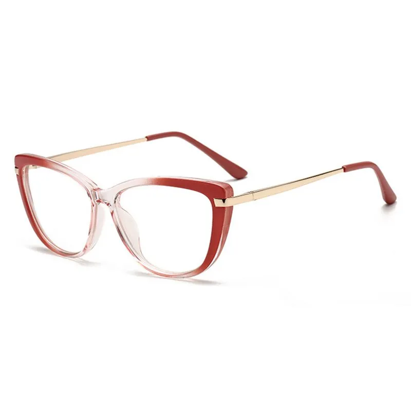 Hotony Unisex Full Rim Cat Eye Alloy Acetate Frame Spring Hinge Eyeglasses 32014