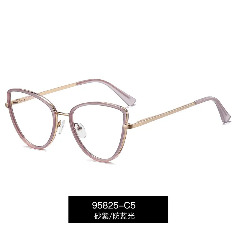 Hotony Women's Full Rim Cat Eye TR 90 Resin Alloy Frame Eyeglasses 95825