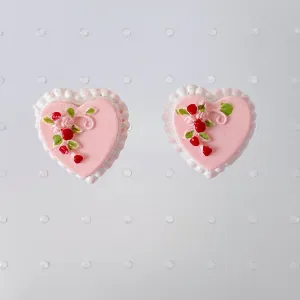 Instant Shipping! Heart Cake Earrings