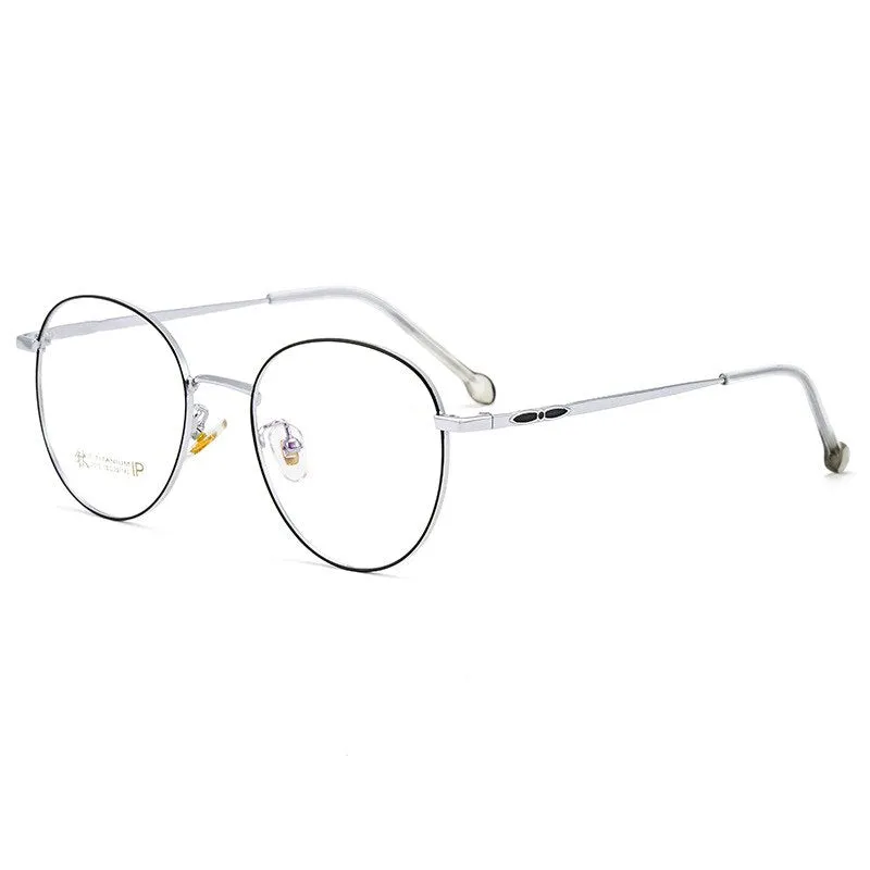 KatKani Unisex Full Rim Round Titanium Frame Eyeglasses K2070