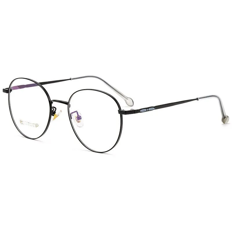 KatKani Unisex Full Rim Round Titanium Frame Eyeglasses K2070