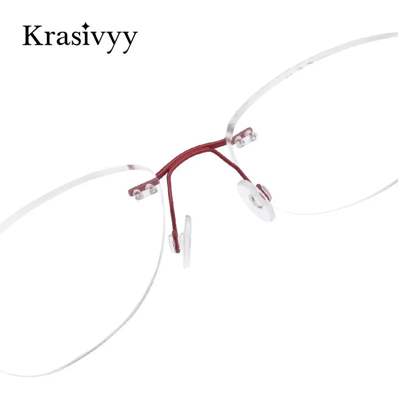 Krasivyy Women's Rimless Glasses Square Screwless Titanium Eyeglasses Kr16007