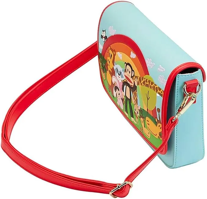 Loungefly Paul Frank Rainbow Group Faux Leather Crossbody Bag