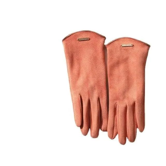 MAC058 Unisex Suede Touch Screen Gloves Faux Fur Lined Winter Warm