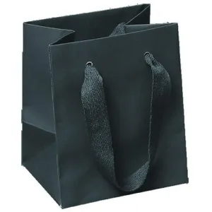 Manhattan Twill Handle Shopping Bags-Gray - 5.0 x 4.0 x 6.0