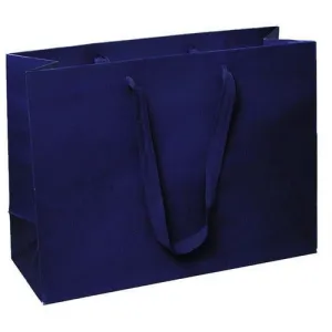 Manhattan Twill Handle Shopping Bags-Navy Recycled - 16.0 x 6.0 x 12.0