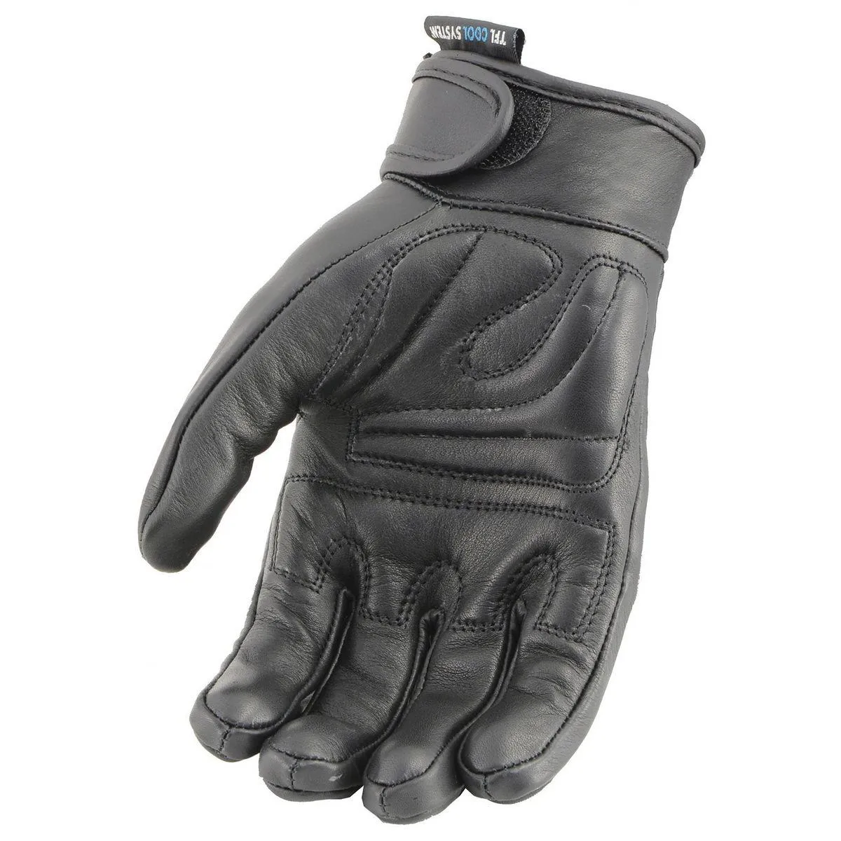 Milwaukee Leather MG7736 Women's Black ‘Cool-Tec’ Leather Gel Palm Motorcycle Hand Gloves W/ Flex Knuckles