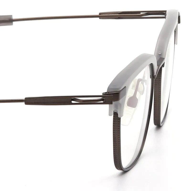 Muzz Men's Full Rim Square Titanium Acetate Frame Eyeglasses 107