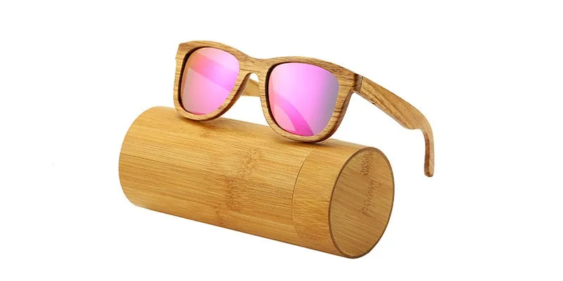 Real Zebra Wood Sunglasses Polarized Handmade Bamboo Mens Sunglass Sun glasses Men