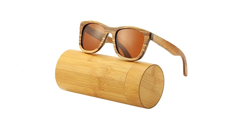 Real Zebra Wood Sunglasses Polarized Handmade Bamboo Mens Sunglass Sun glasses Men