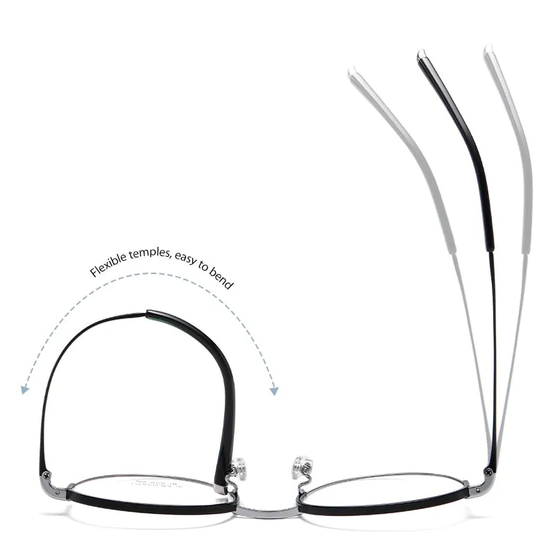 Reven Jate Unisex Full Rim Round Acetate Titanium Frame Eyeglasses YJ2039