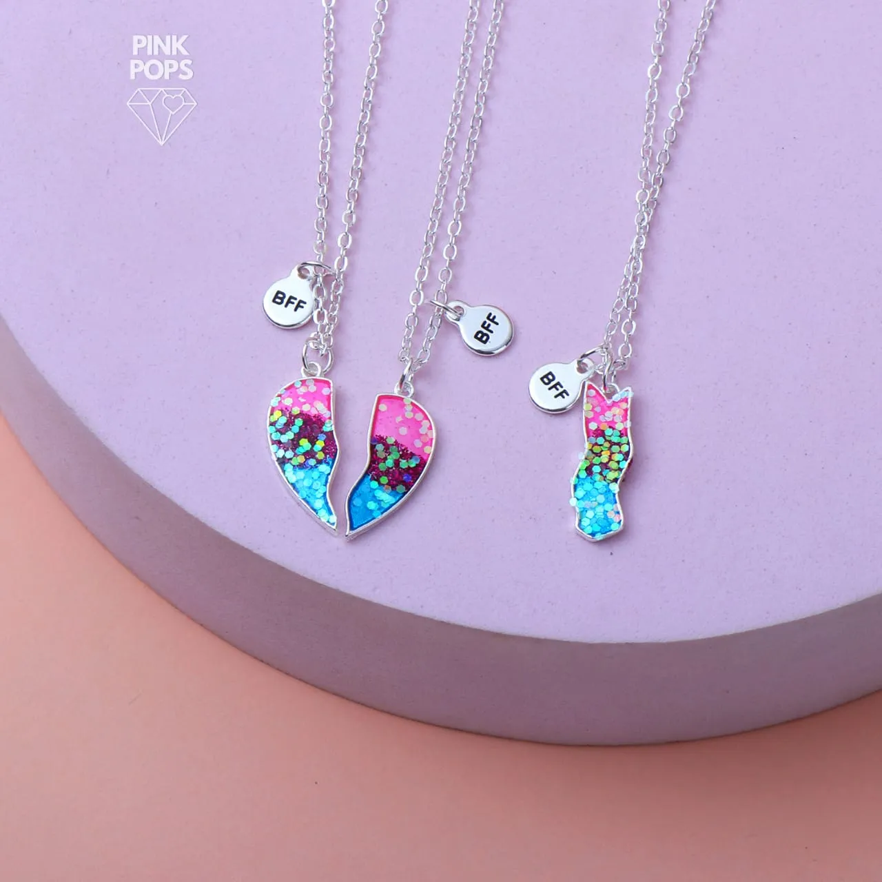 Shimmering BFF Pendant 3 in 1