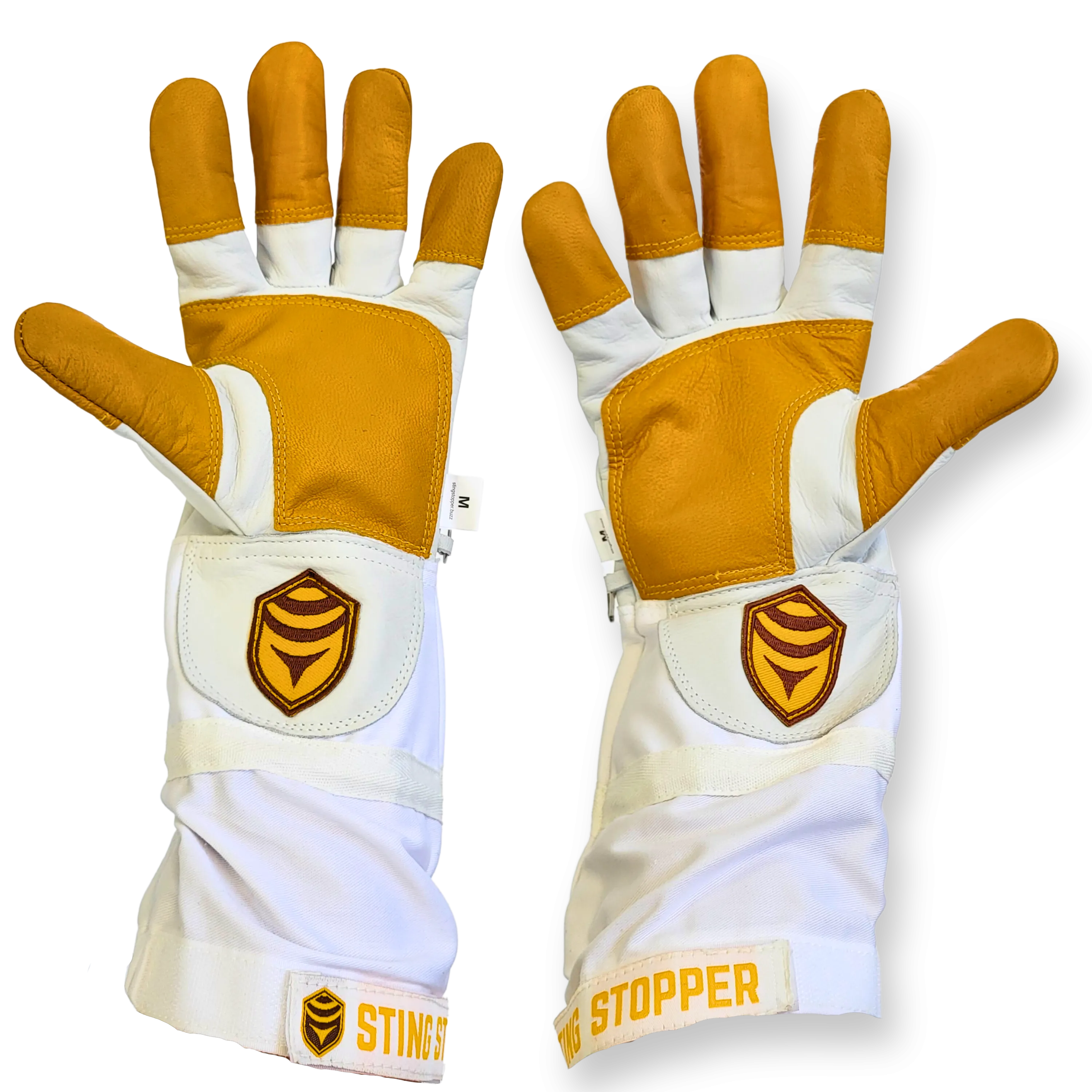 Sting Stopper Heavy Duty Goat Skin Beekeeping Gloves - Beekeeper White