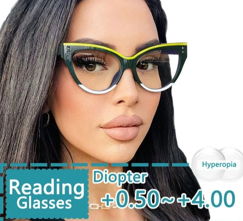 TEEK - Contrasting Cat Eye Reading Glasses | Prescribed or Zero Strength