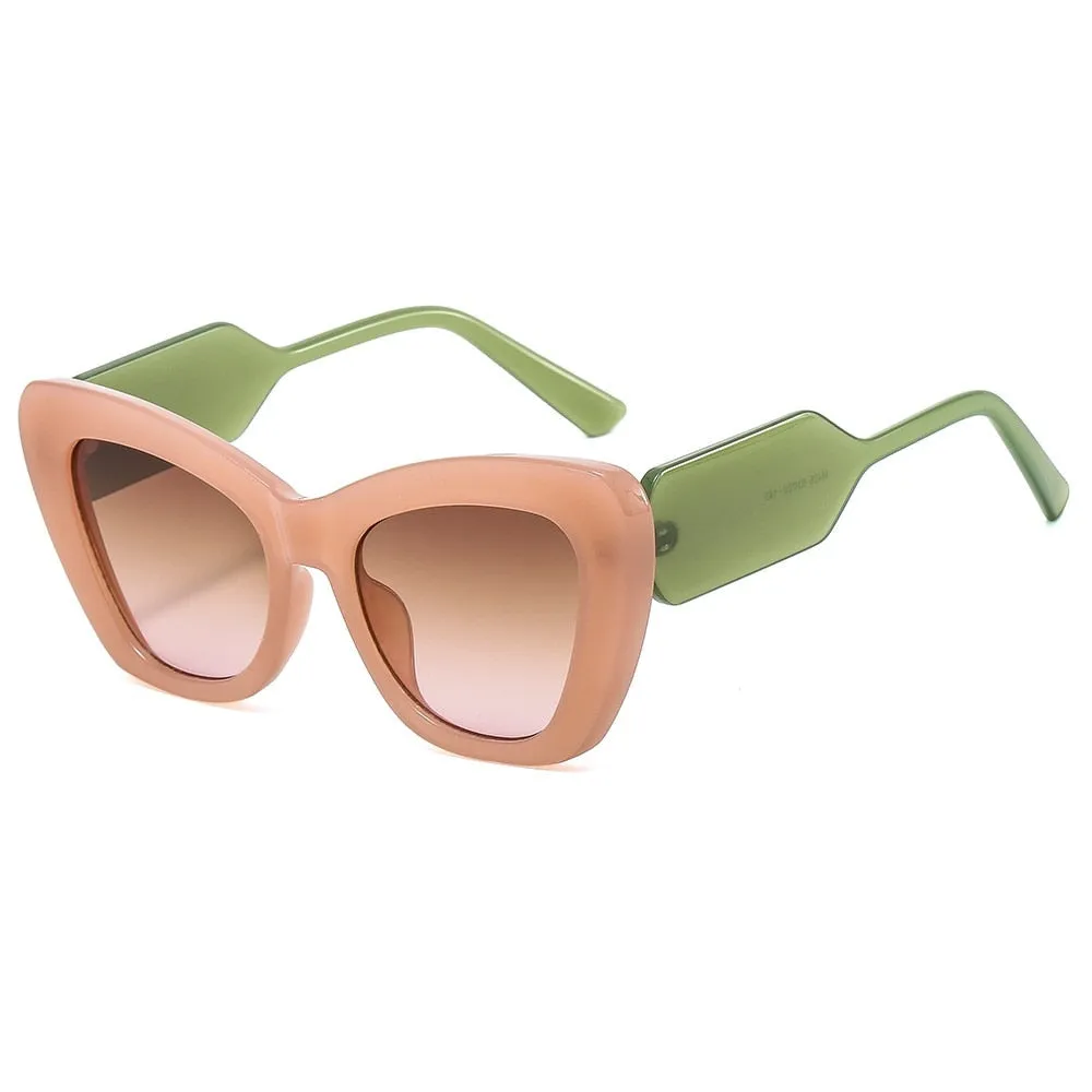 TEEK - Cross Contrast Cat Eye Sunglasses