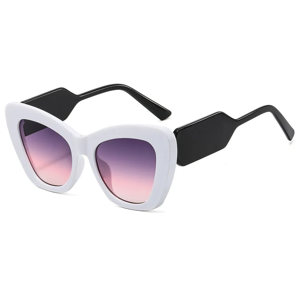 TEEK - Cross Contrast Cat Eye Sunglasses