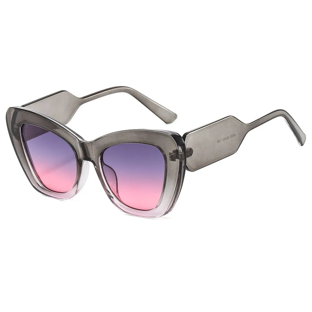 TEEK - Cross Contrast Cat Eye Sunglasses