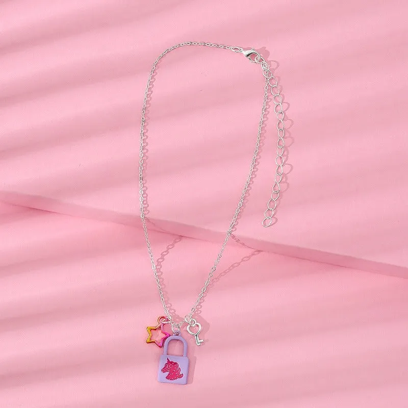 Unicorn Star Lock Pendant