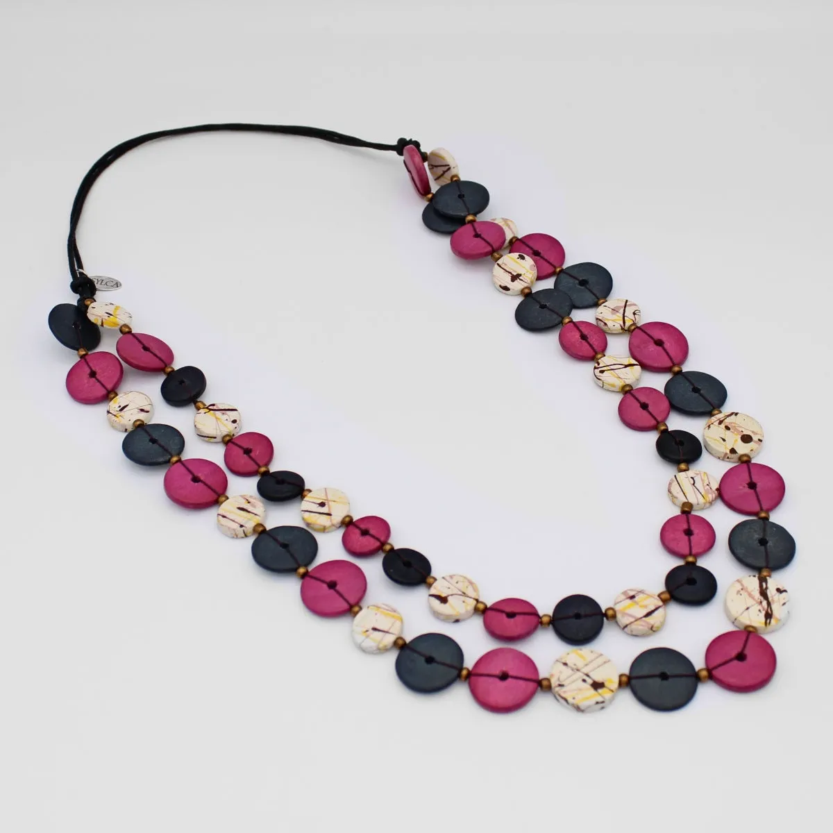 Wine Aurelia Double Strand Necklace