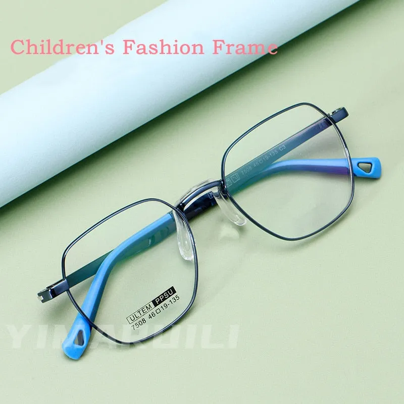 Yimaruili Unisex Children's Full Rim Polygon Square Ultem Frame Eyeglasses 7508S