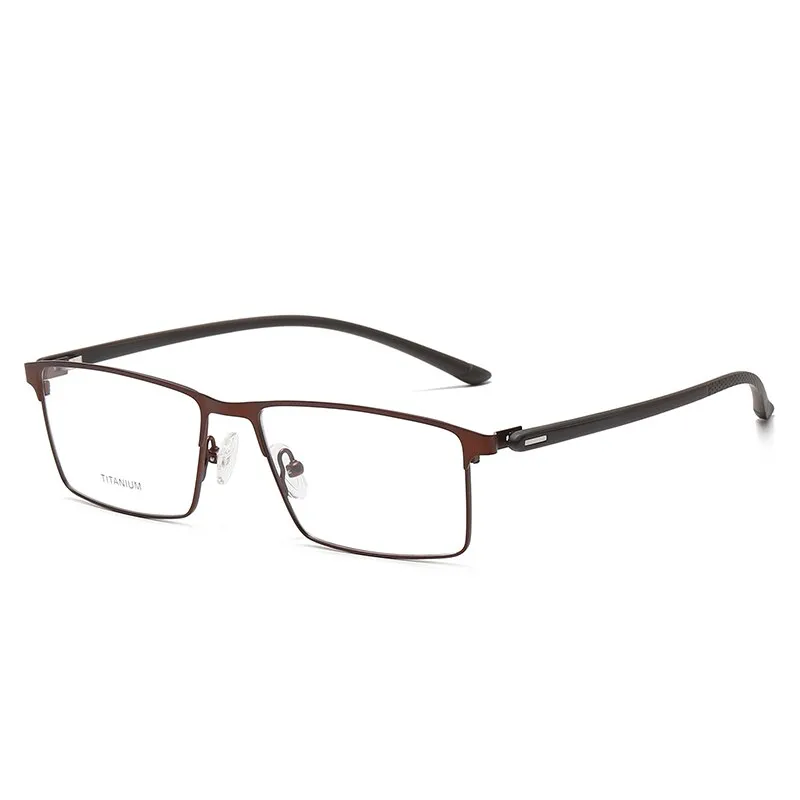 Zirosat Men's Full Rim Square Titanium Eyeglasses P8837