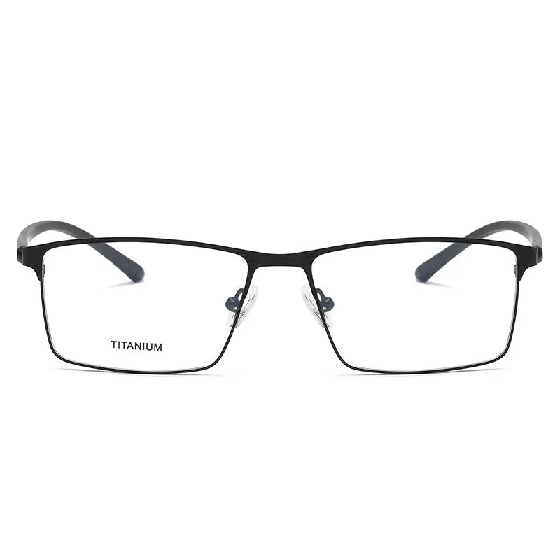 Zirosat Men's Full Rim Square Titanium Eyeglasses P8837